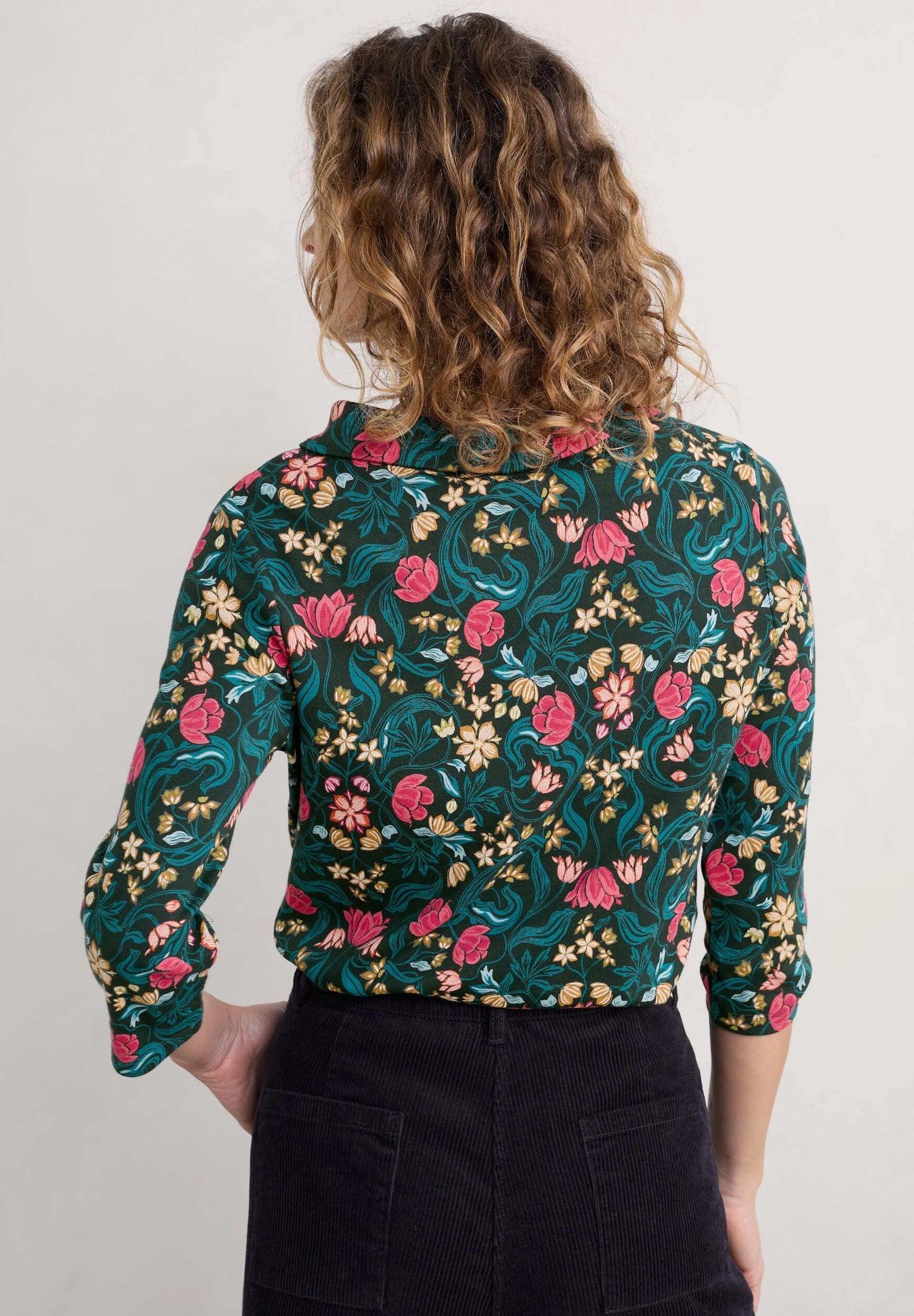 Seasalt - Sunstream top - Mirrored floral tehidy