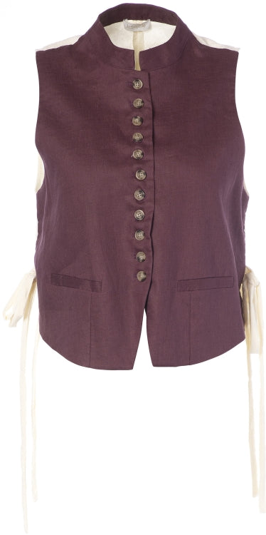 JC Sophie - Linnea Vest - Maroon 100%linnen