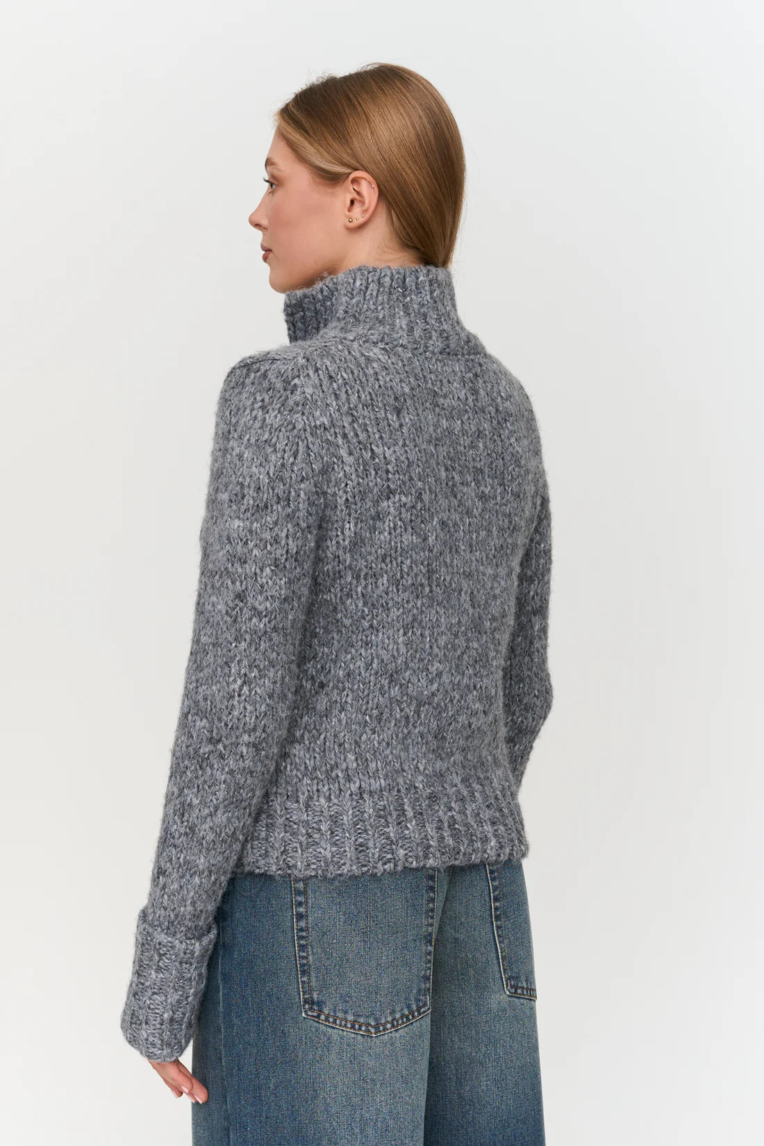 24 Colours - Grijze gebreid vest 41293b