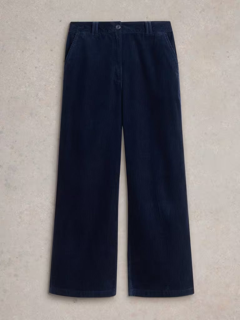 White Stuff - Belle Cord Wide Leg Trouser - Dark navy