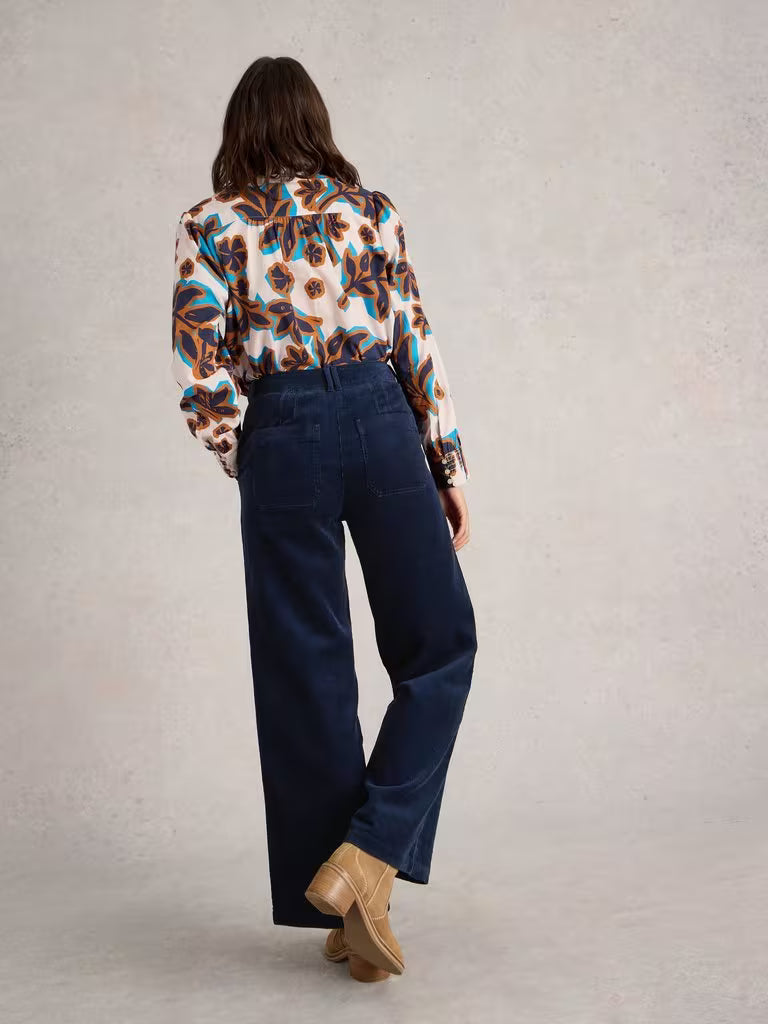 White Stuff - Belle Cord Wide Leg Trouser - Dark navy