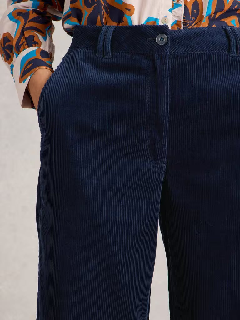 White Stuff - Belle Cord Wide Leg Trouser - Dark navy