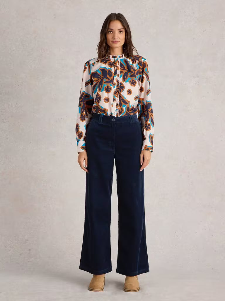 White Stuff - Belle Cord Wide Leg Trouser - Dark navy