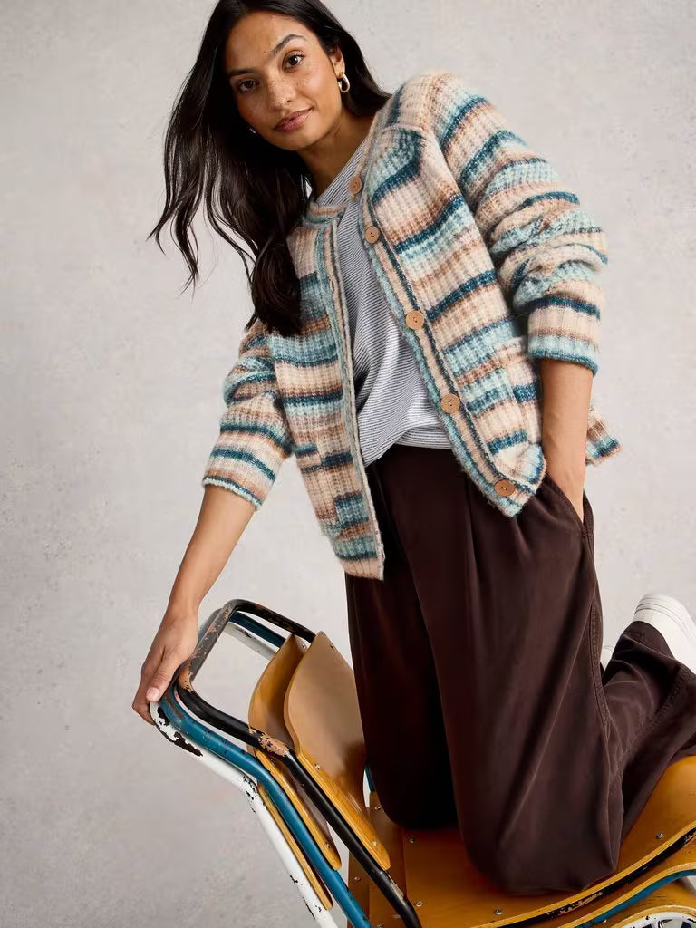 White Stuff - Suzanna Crew Cardigan - Blue multi