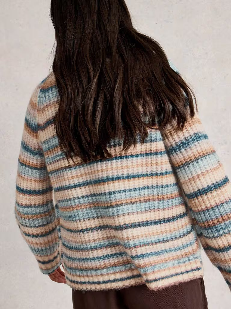 White Stuff - Suzanna Crew Cardigan - Blue multi