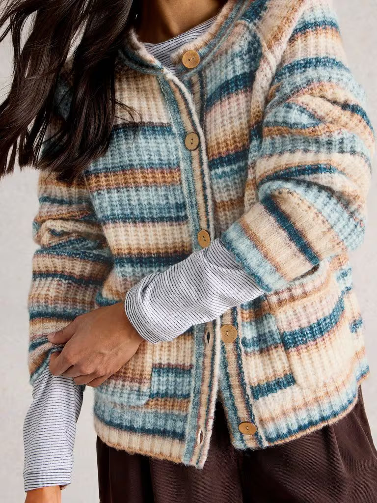 White Stuff - Suzanna Crew Cardigan - Blue multi