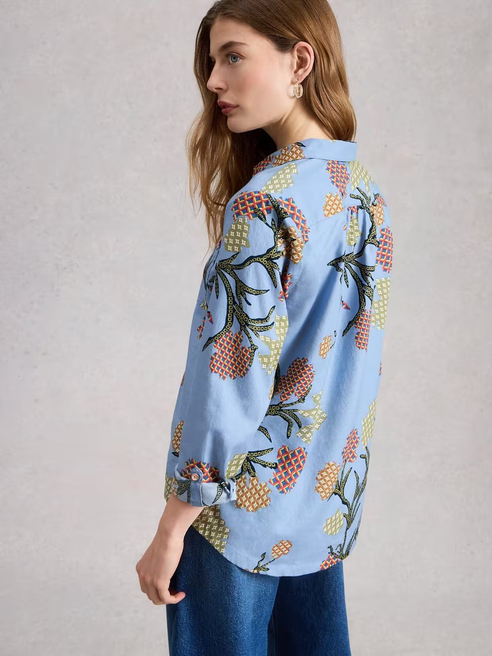 White Stuff - Sophie Collared Organic Cotton Long Sleeve Shirt