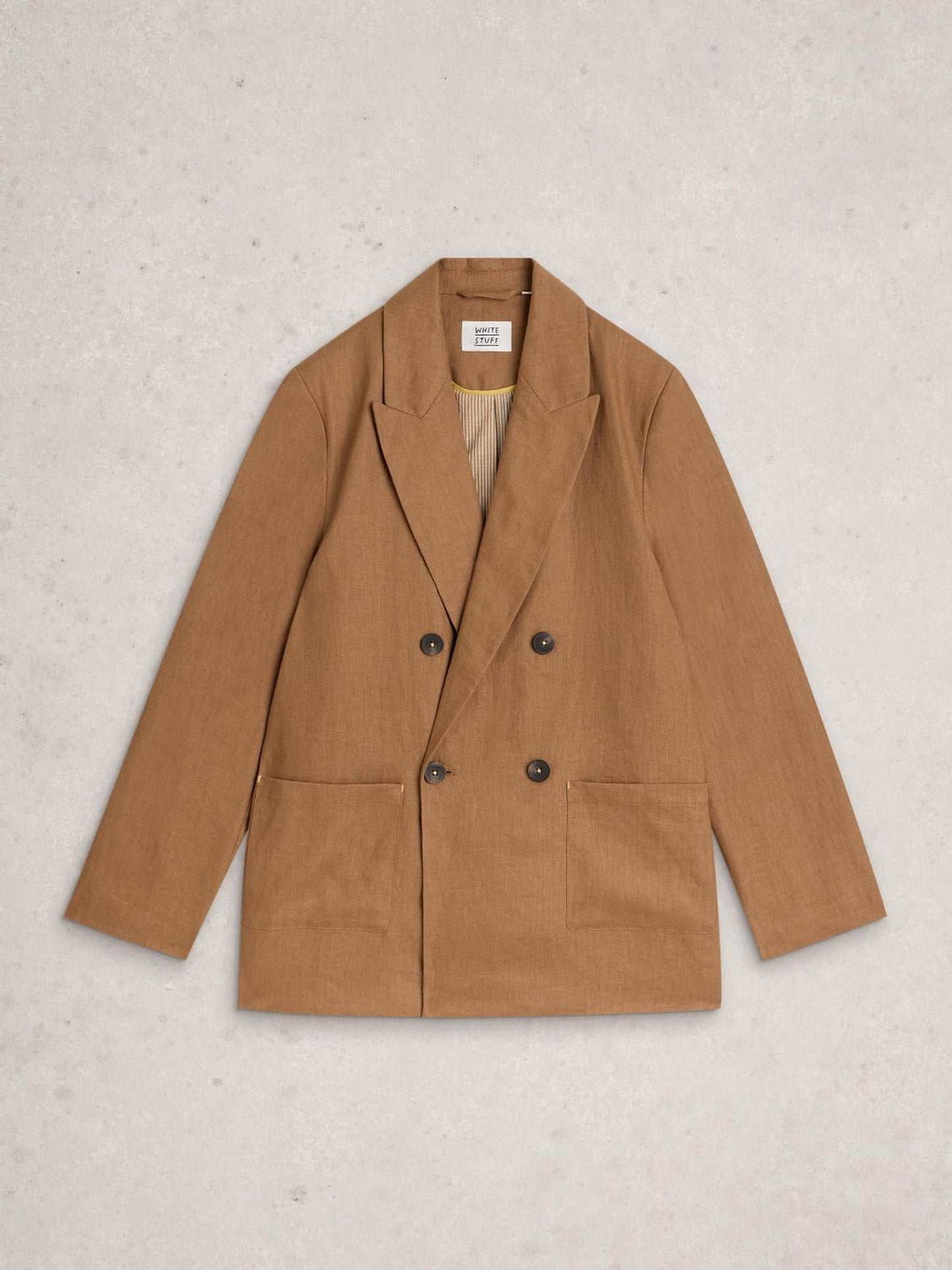 White Stuff - Sasha linen blazer - mid tan (bruin)