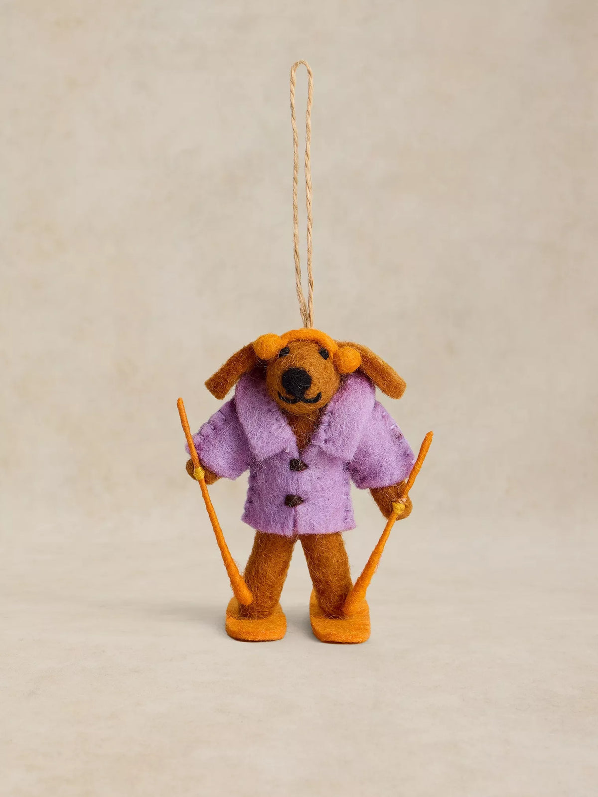White Stuff - Skiing dog decoration - Orange multi