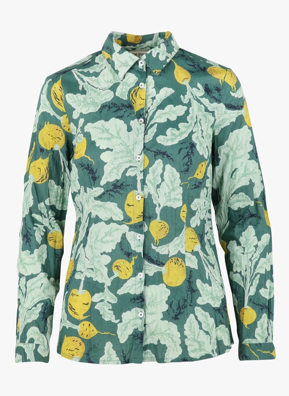 Nice Things - Beets print basic shirt - Smoke green