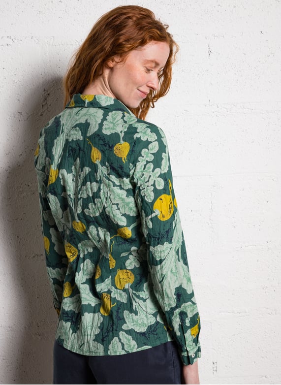Nice Things - Beets print basic shirt - Smoke green