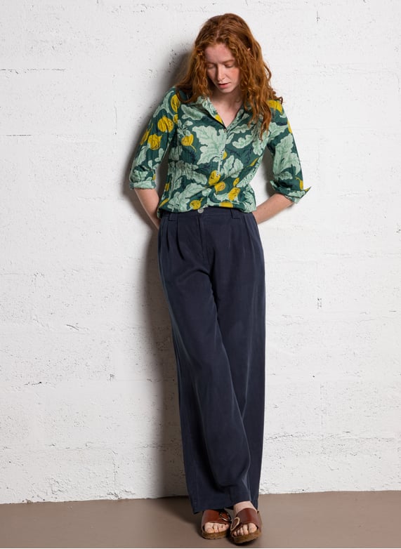 Nice Things - Beets print basic shirt - Smoke green