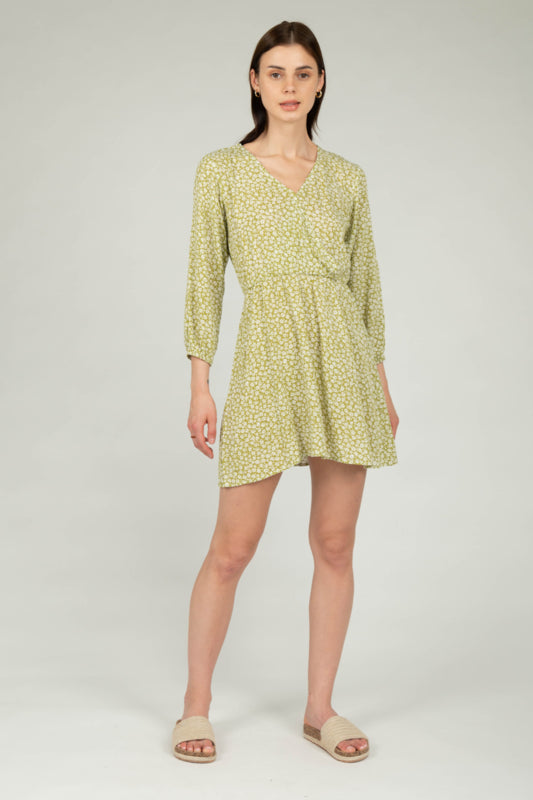 24 Colours - Jurk groen met bloemetjes 20995a