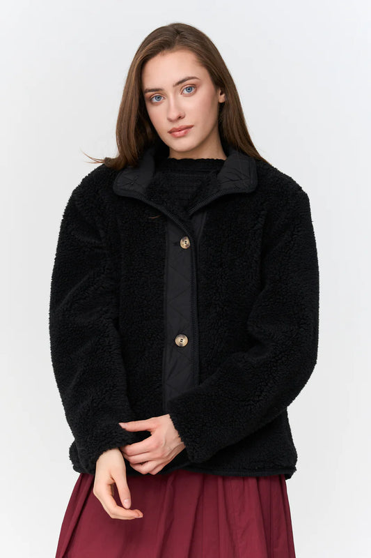 24 Colours - Zwarte teddy jas - 90508A