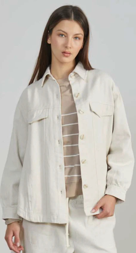 24 Colours - Beige jasje met ceintuur 90458 (passend bij broek 60874)