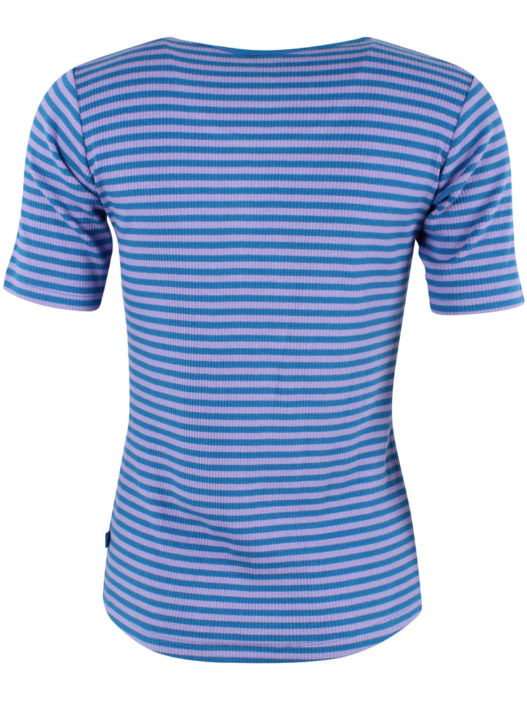 Danefae - Danerolemodel Ribbing Tee - Light Lilac/Warm Blue