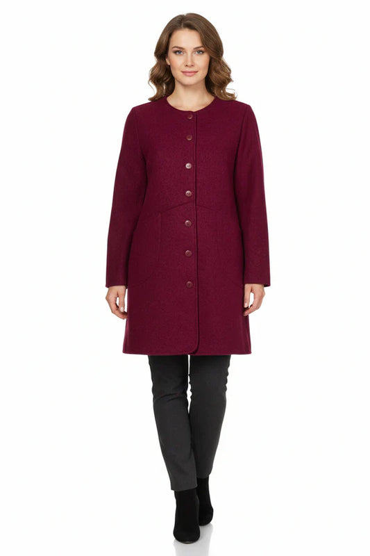 Heidekönigin - Lang wollen jas/vest - Anemone (GOT-certified)