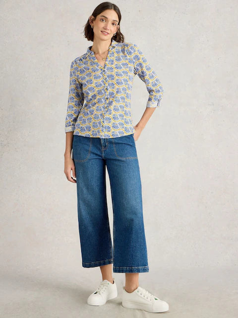 White Stuff - Annie Jersey Shirt - blue print