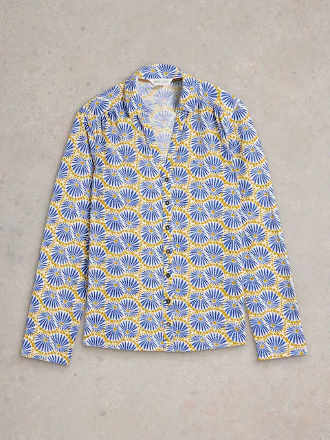 White Stuff - Annie Jersey Shirt - blue print
