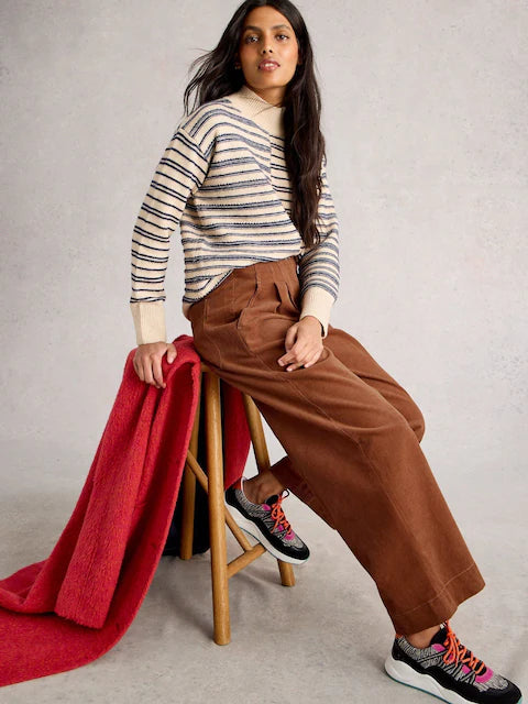 White Stuff - Clara Cord Wide Leg Trouser - Dark tan