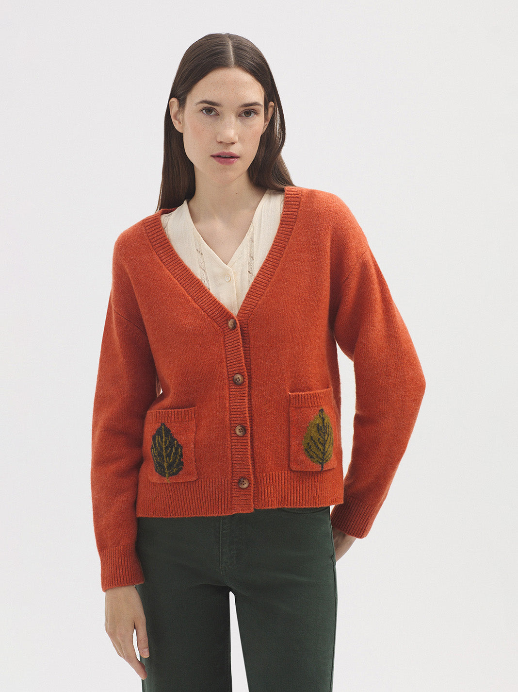 Nice Things - Color Dark orange - Jacket leafs