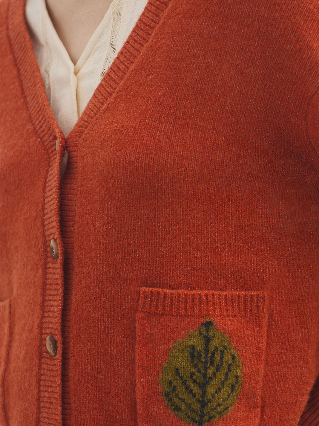 Nice Things - Color Dark orange - Jacket leafs