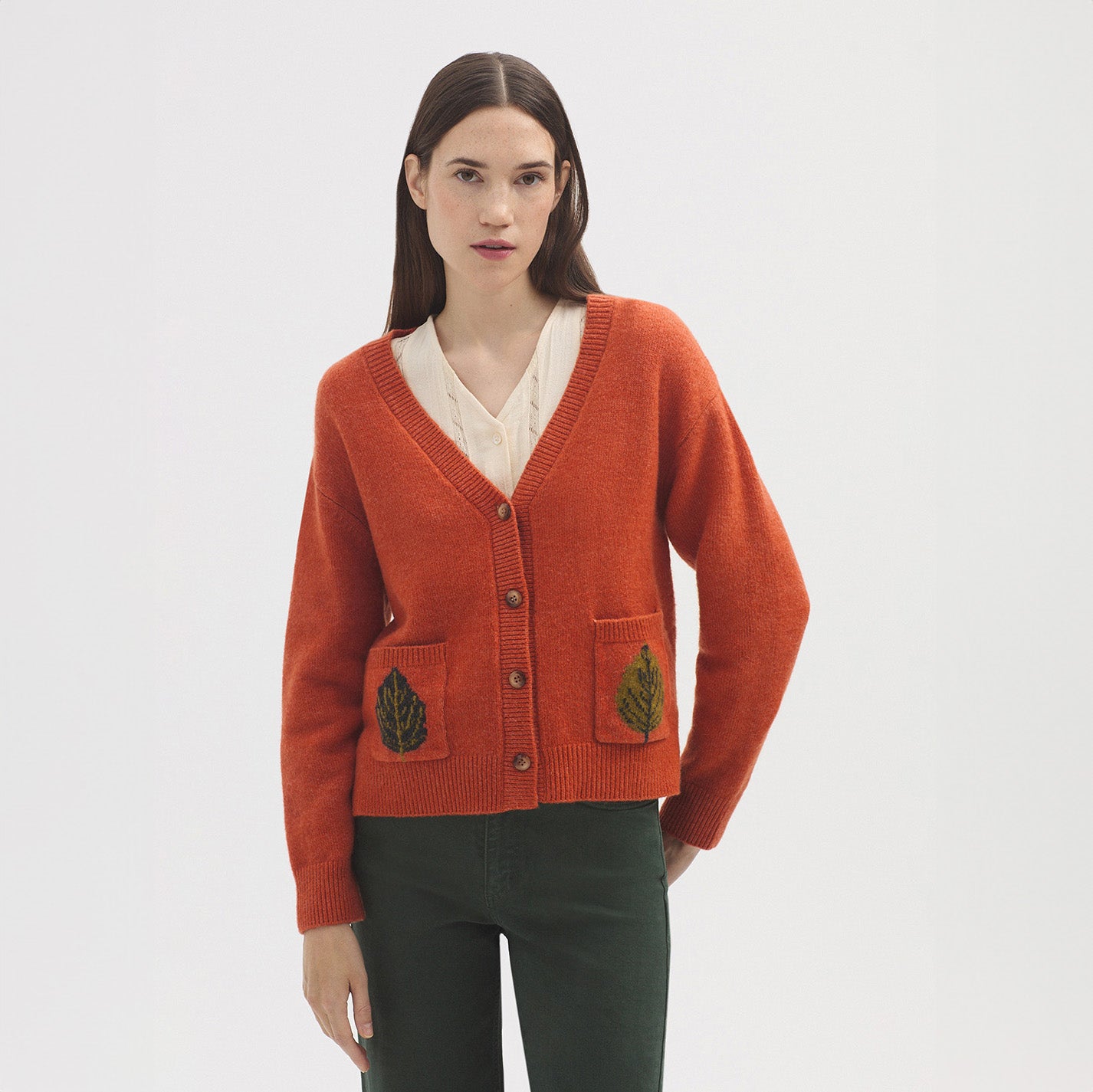 Nice Things - Color Dark orange - Jacket leafs