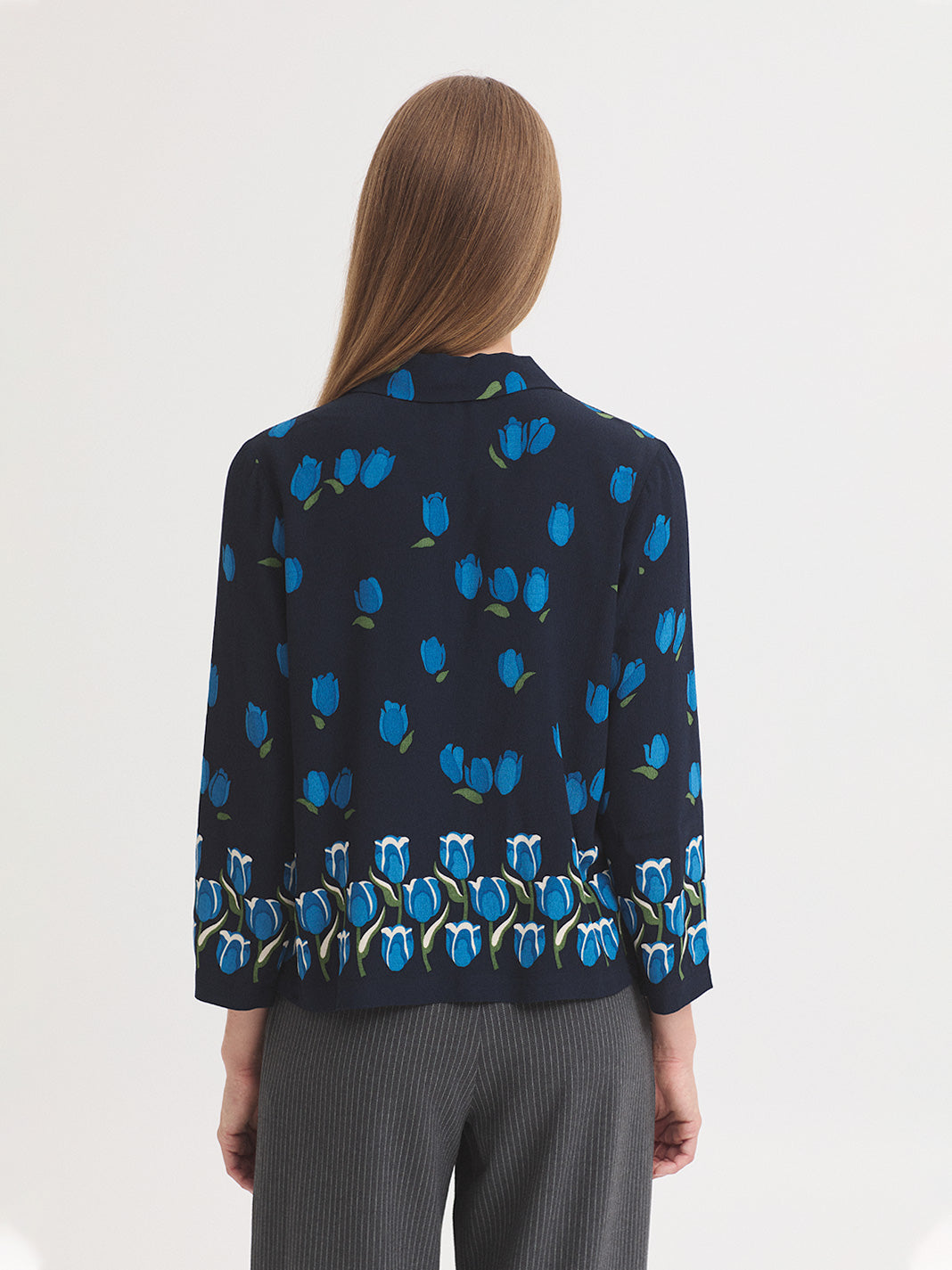 Nice Things - Tulips Pannaeu shirt - Navy