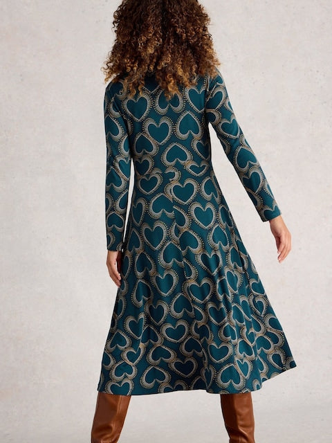 White Stuff - Madeline Jersey Dress - Teal multi
