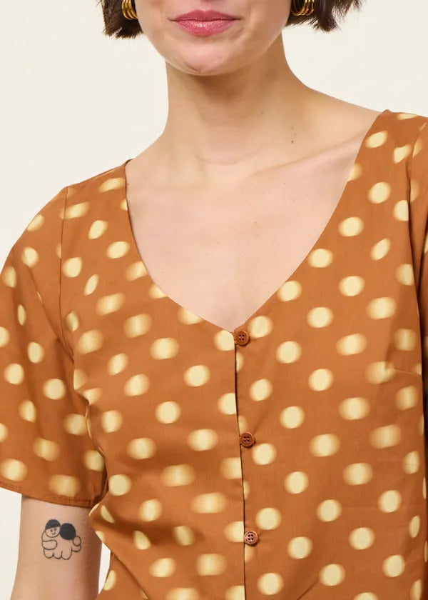 Thinking Mu - Puntets Leia blouse - Brown