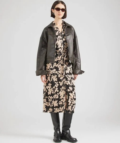 White Stuff - Annie Jersey Shirt Dress - Black Print