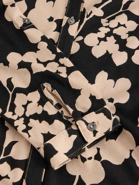 White Stuff - Annie Jersey Shirt Dress - Black Print