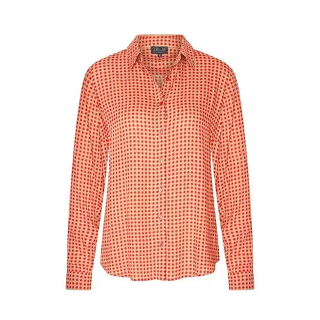 Zilch - Blouse Basic - Duo Dots Tomato