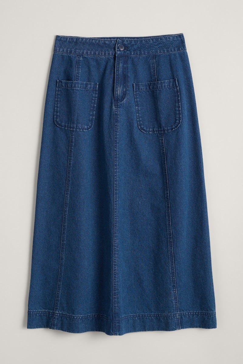 Seasalt - Dusk Journey Skirt - Mid Indigo Wash