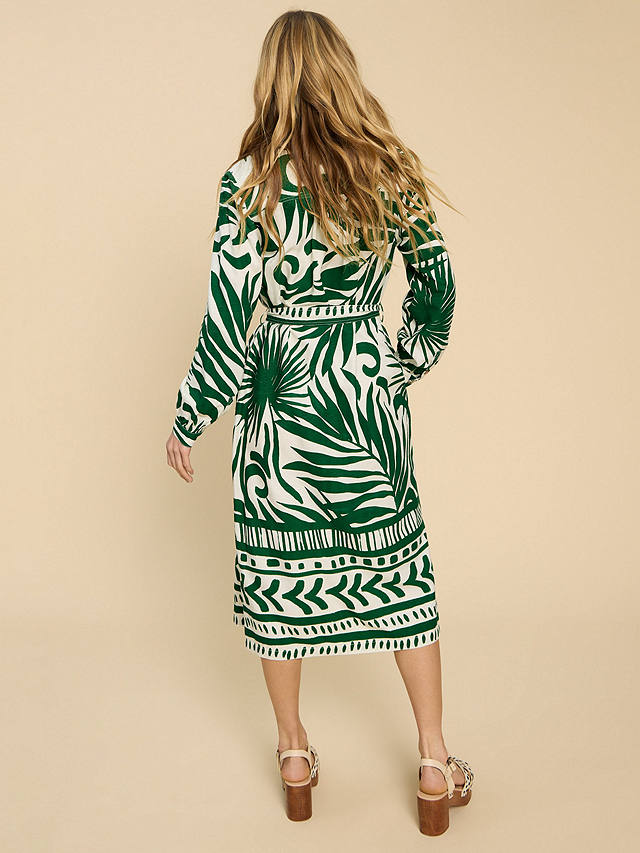 White Stuff - Toni Eco vero shirt dress Green print