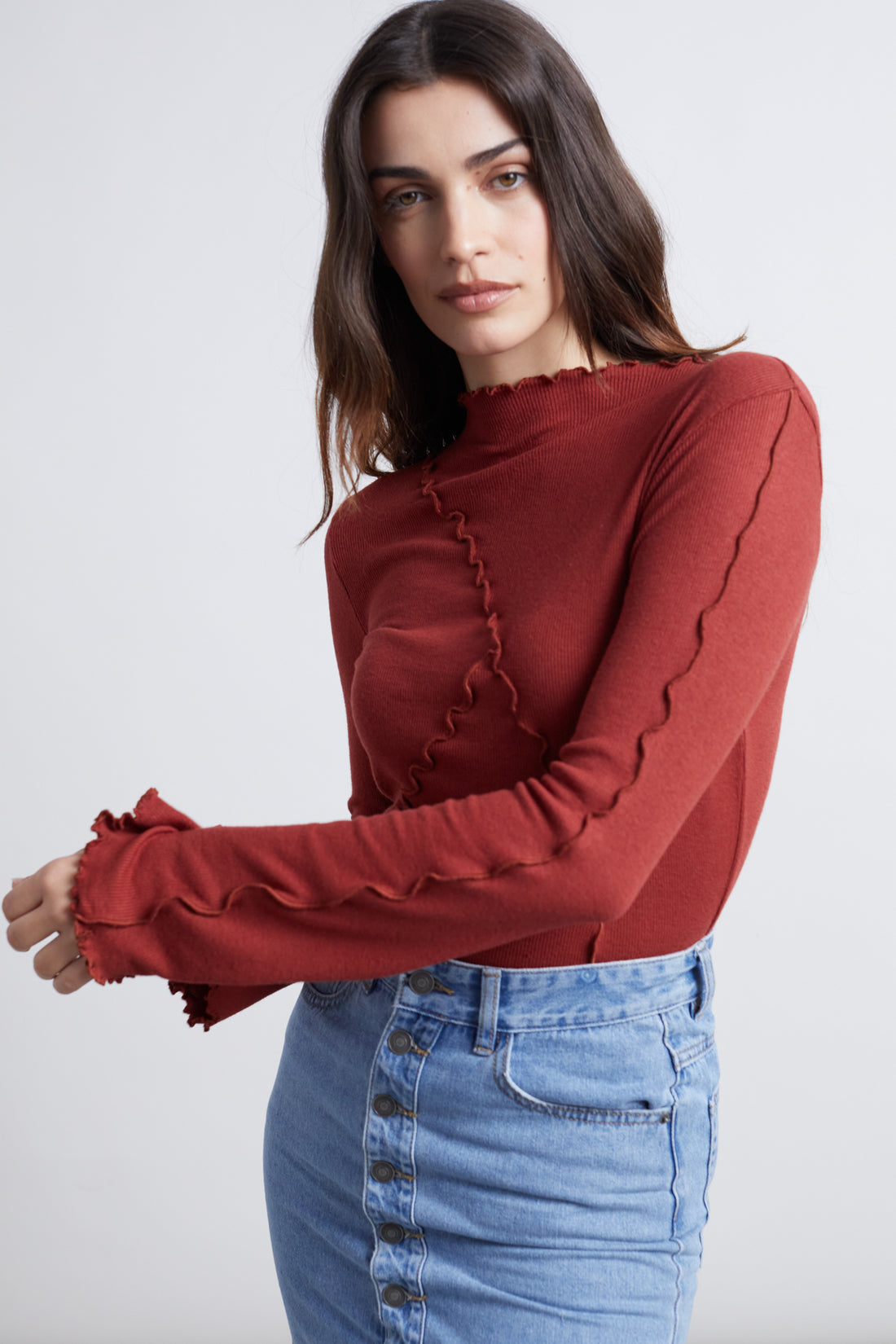 24 Colours - Shirt flare sleeves - Rust