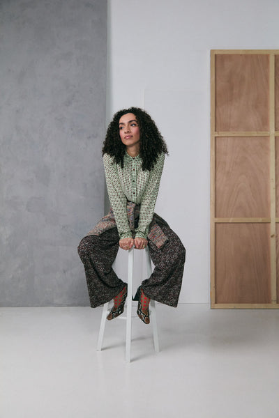 Zilch - Blouse Basic - Duo Dots Mahogany