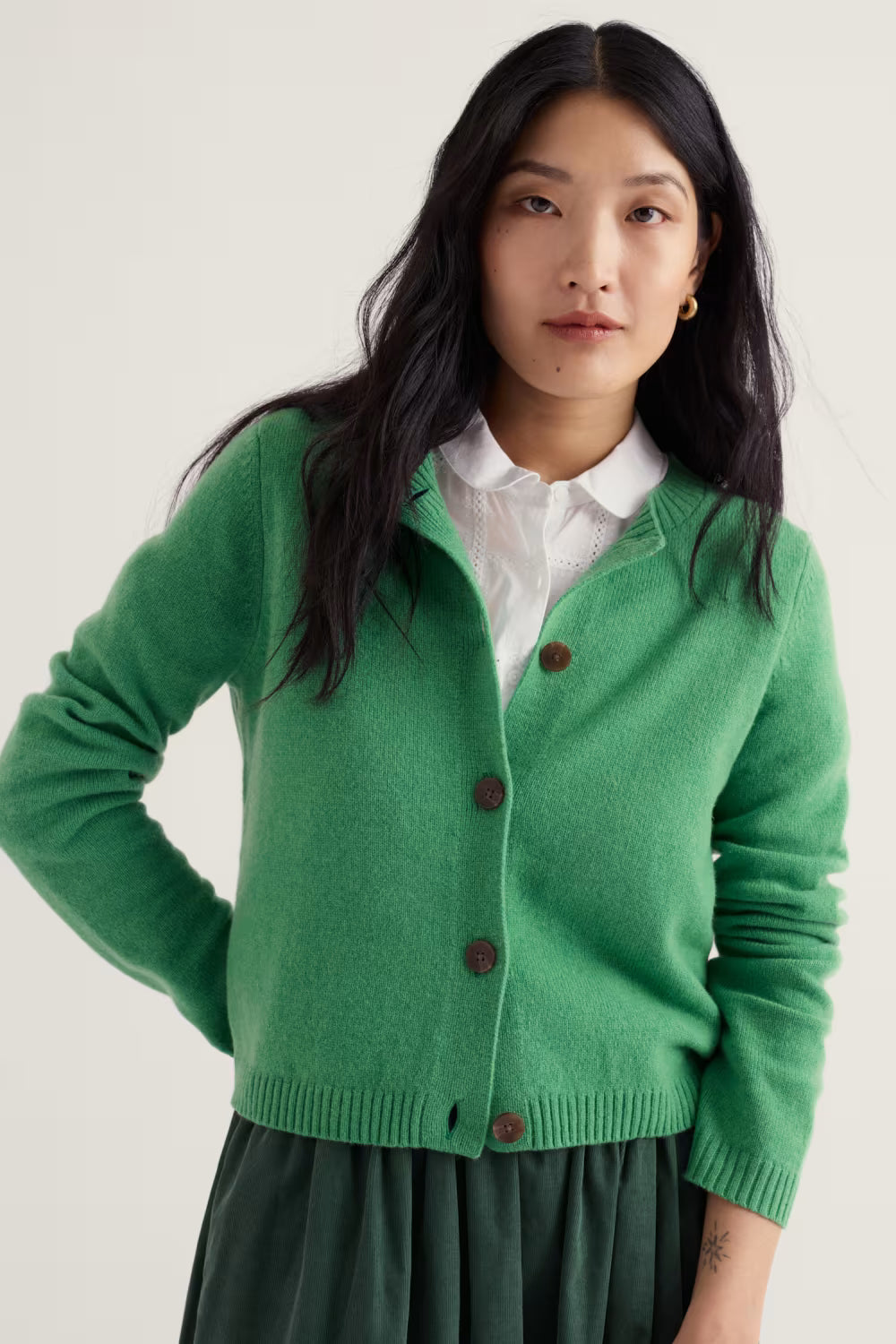Seasalt - Tern Tide Cardigan - Pea Pod
