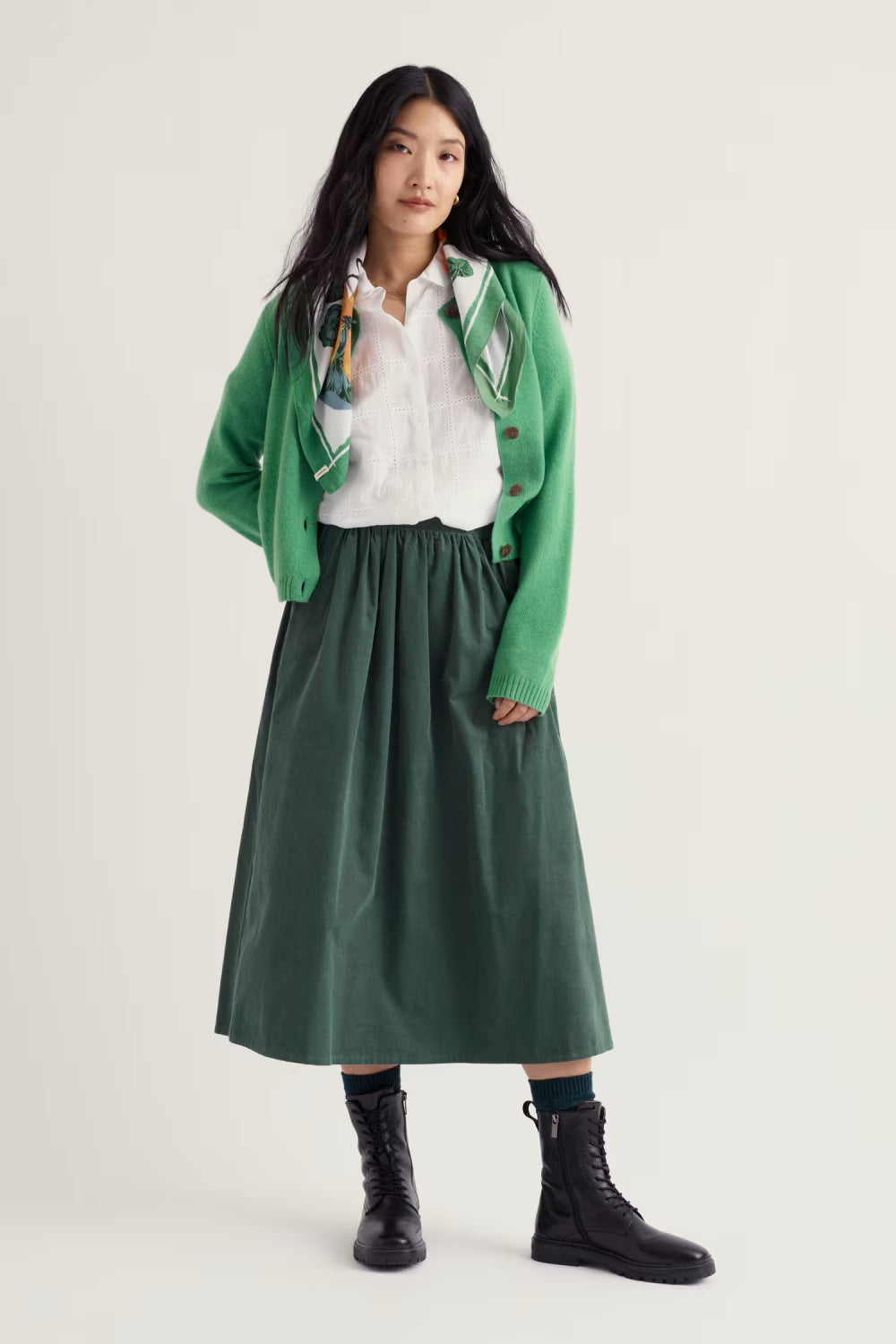 Seasalt - Tern Tide Cardigan - Pea Pod