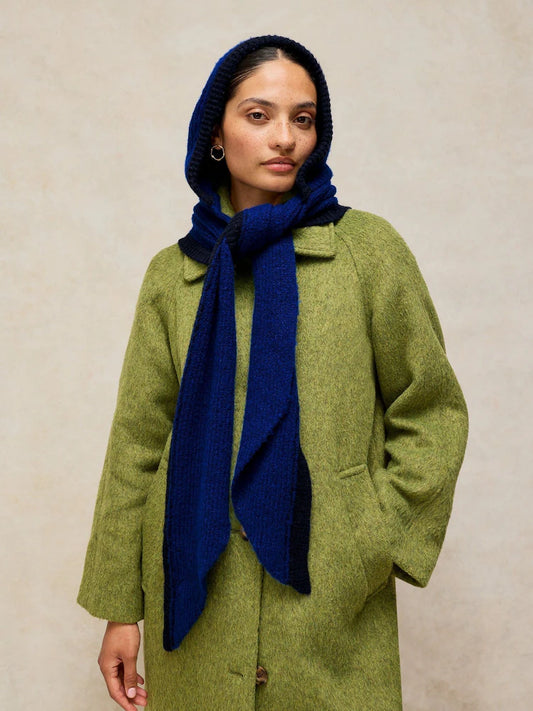 White stuff - Hooded knit scarf - blue mlt