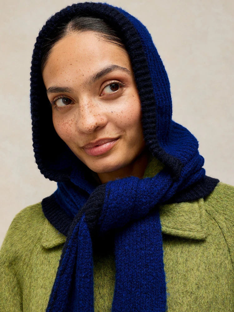 White stuff - Hooded knit scarf - blue mlt