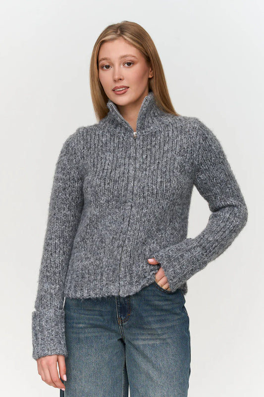 24 Colours - Grijze gebreid vest 41293b