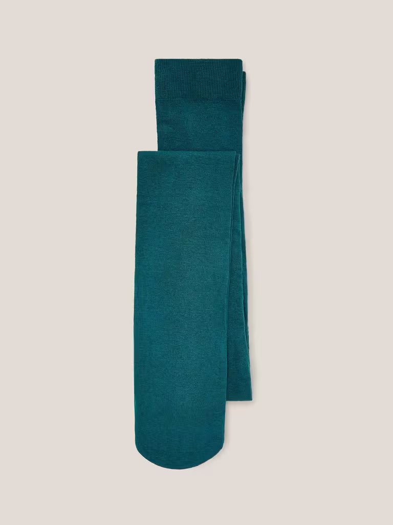 White Stuff - Patty Plain Veelzijdige Katoenen Panty - Teal