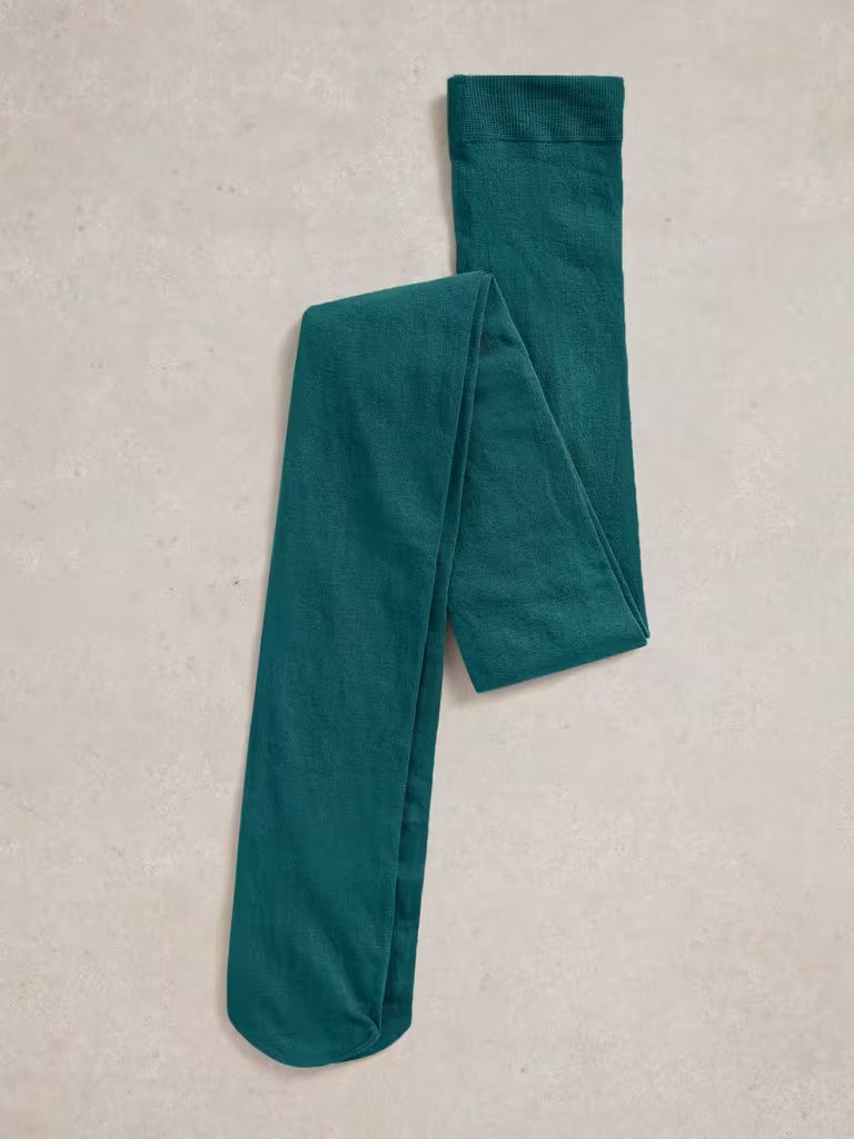 White Stuff - Patty Plain Veelzijdige Katoenen Panty - Teal
