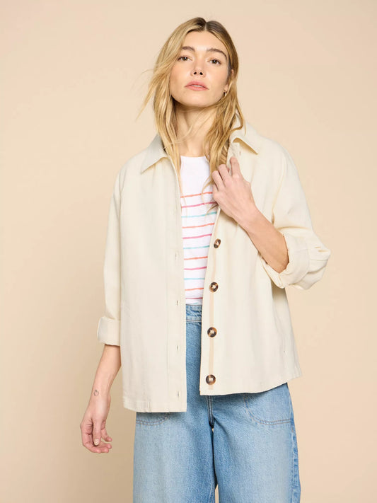 White Stuff - Denim Eden Collared jacket - Natural