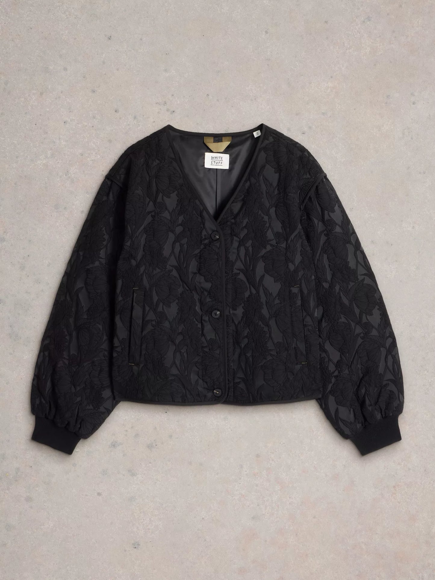 White Stuff - Bella Jacquard Jacket - Pure Black