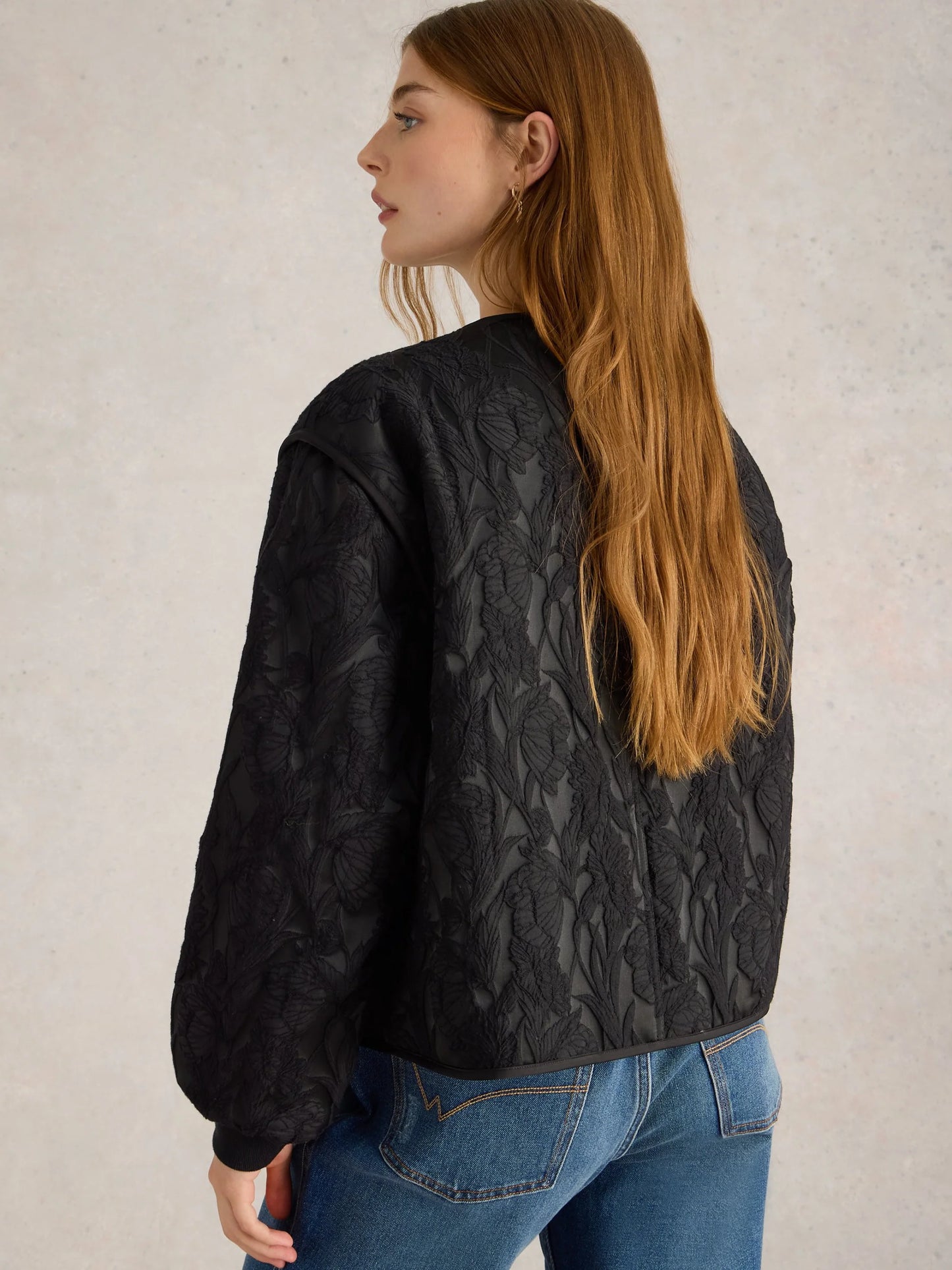 White Stuff - Bella Jacquard Jacket - Pure Black