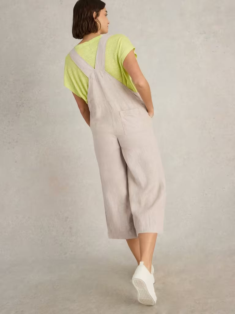 White stuff - Viola linen Dungaree - Light natural