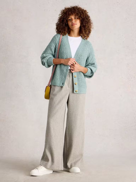 White Stuff - Sally Slub Cardigan - Dusty green