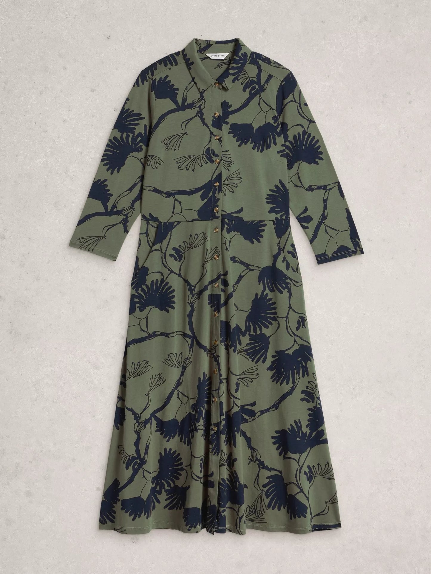 White Stuff - Rua jersey dress - Green Multi